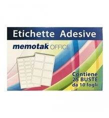 MEMOTAK ETICHETTE ADESIVE 34X14 28XFOGLIO - Conf. da 1