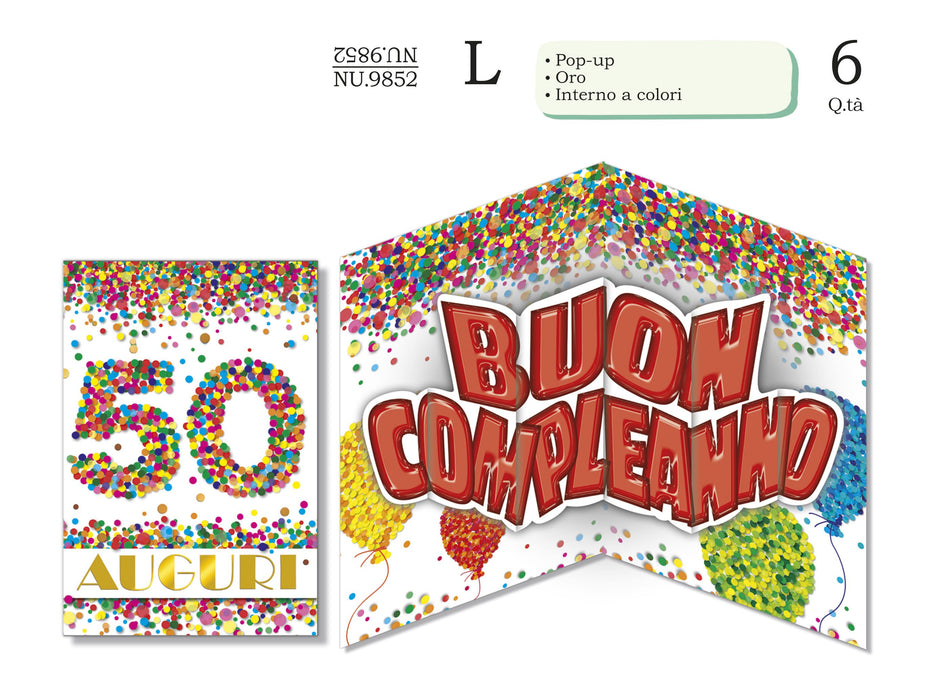 CROMO BIGLIETTI 50 ANNI POP UP NU.9852- Conf da 1