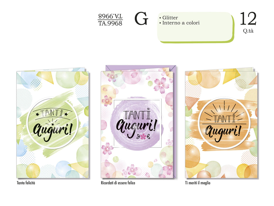 CROMO BIGLIETTI AUGURI TA.9968- Conf da 12