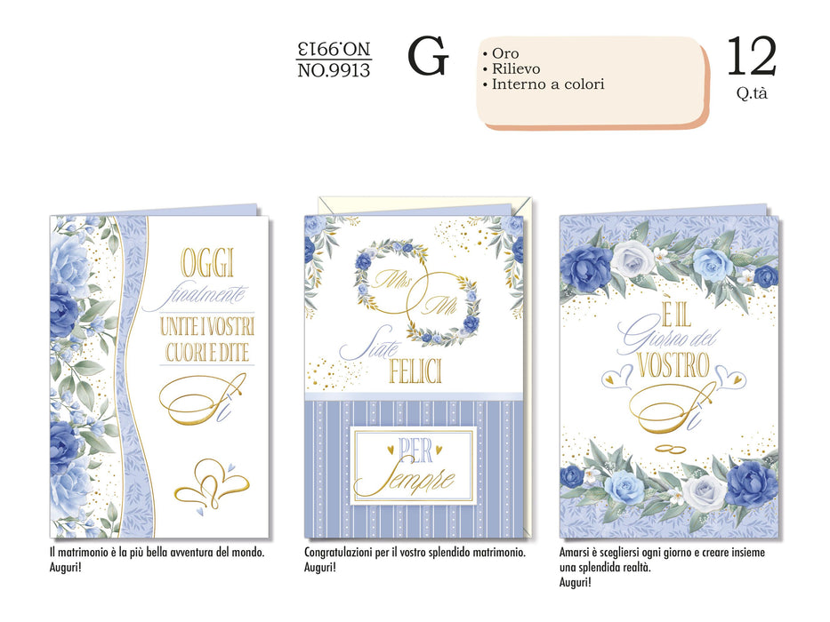 CROMO BIGLIETTI NOZZE NO.9913- Conf da 12