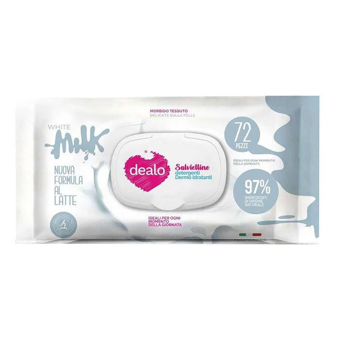 DEALO SALVIETTE IGIENIZZANTI AL LATTE BIANCO 72PZ- Conf da 1