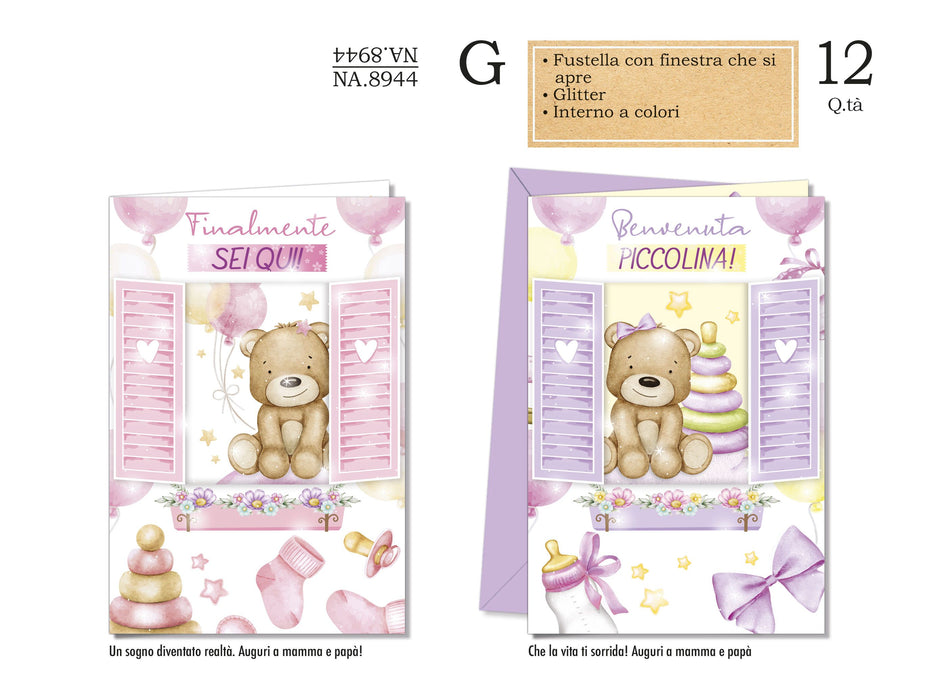 CROMO BIGLIETTI NASCITA LEI NA.8944- Conf da 12