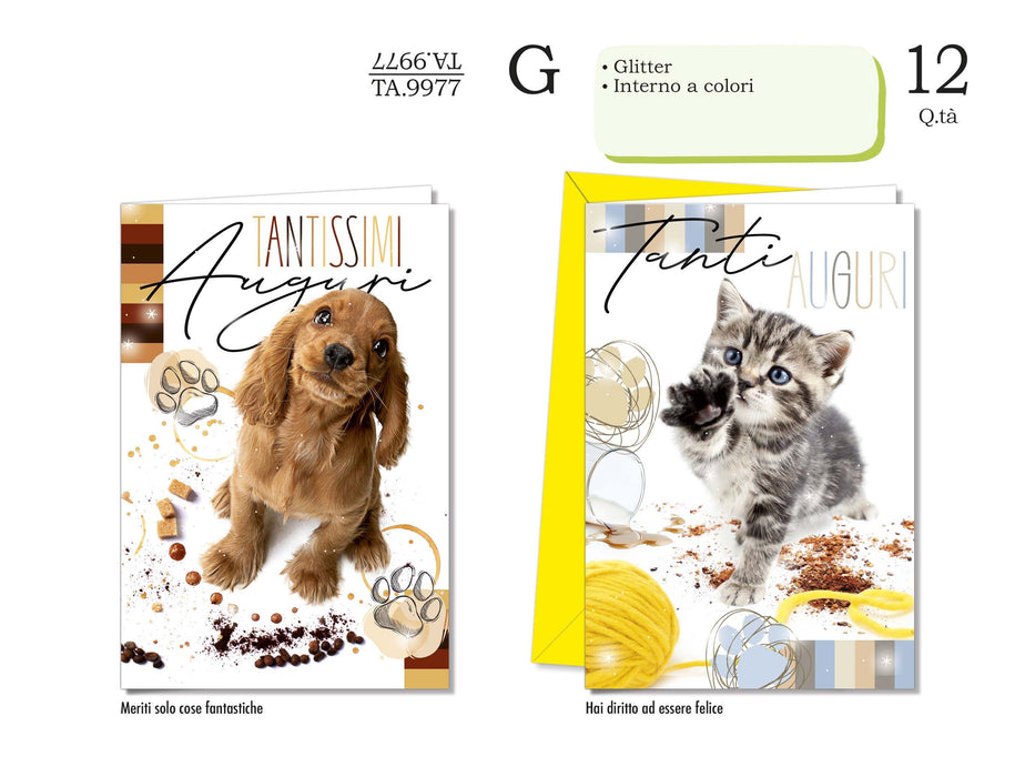 CROMO BIGLIETTI AUGURI CUCCIOLI TA.9977- Conf da 12