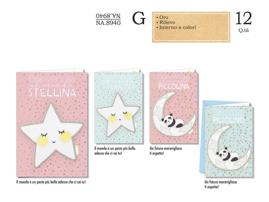CROMO BIGLIETTI NASCITA NA.8940- Conf da 12