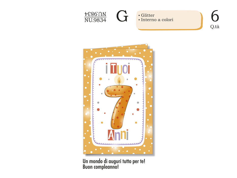 CROMO BIGLIETTI NUMERI BAMBINI POIS 7 NU.9834- Conf da 1