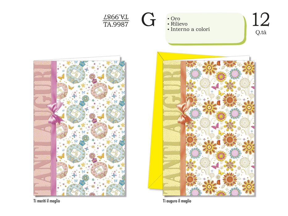 CROMO BIGLIETTI AUGURI FEMMINILE TA.9987- Conf da 12