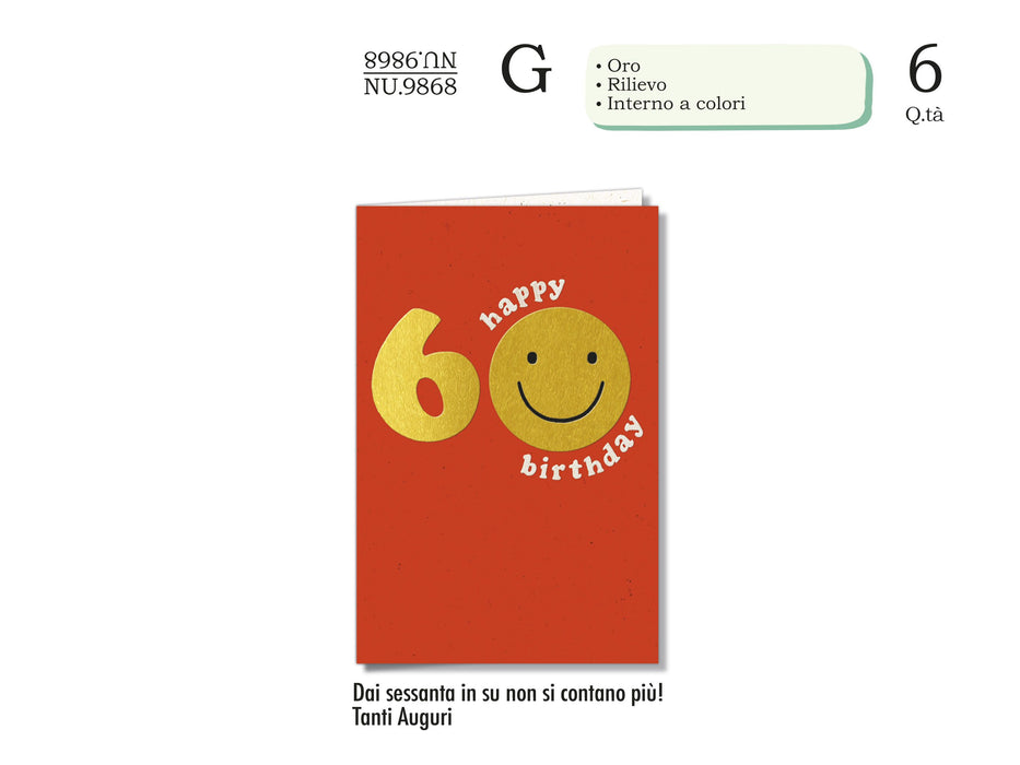 CROMO BIGLIETTI 60 ANNI NU.9868- Conf da 1