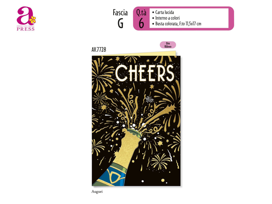 CROMO BIGLIETTI COMPLEANNO AVANTI PRESS AV.7728 - Conf da 6