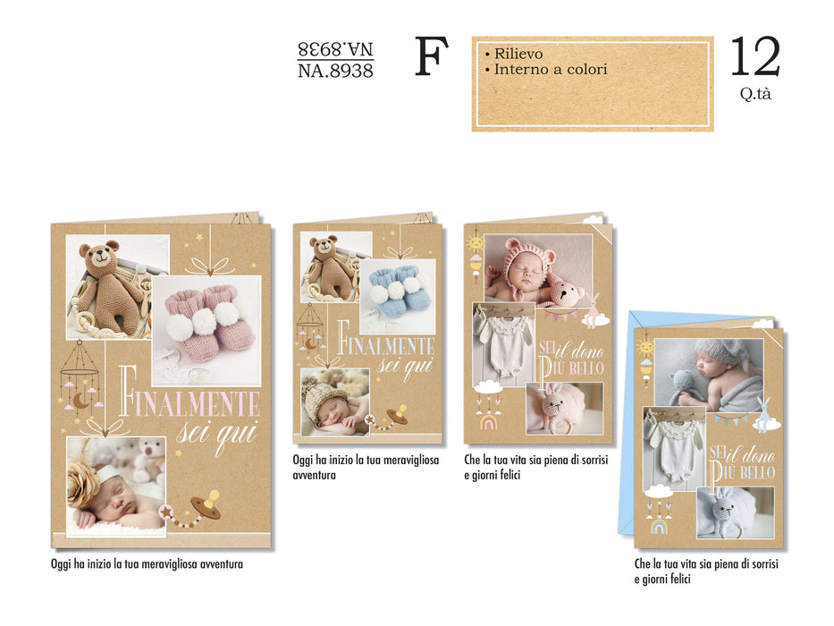 CROMO BIGLIETTI NASCITA 4 SOGGETTI NA.8938- Conf da 12