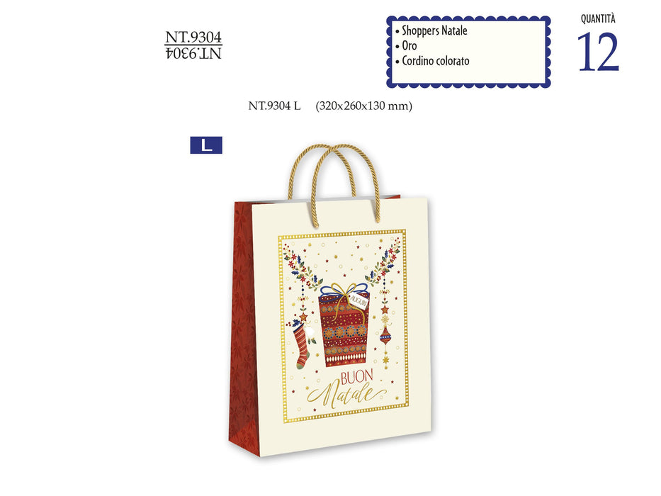 CROMO SHOPPERS NATALE BOUTIQUE NT.9304L - Conf da 12
