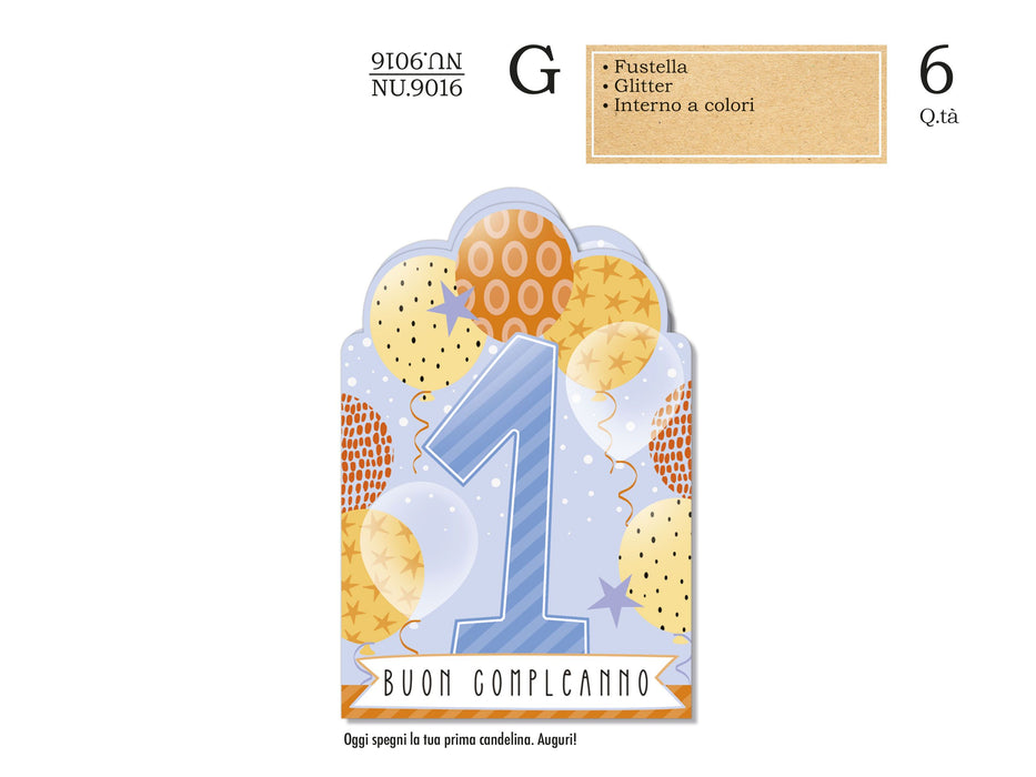 CROMO BIGLIETTI AUGURALI NUMERO 1 LUI NU.9016- Conf da 1