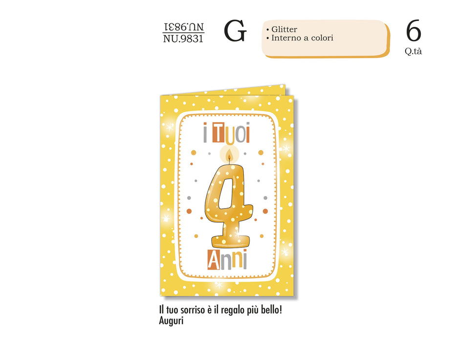 CROMO BIGLIETTI NUMERI BAMBINI POIS 4 NU.9831- Conf da 1