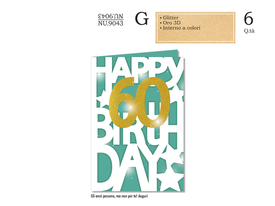 CROMO BIGLIETTI NUMERO 60 NU.9043- Conf da 1