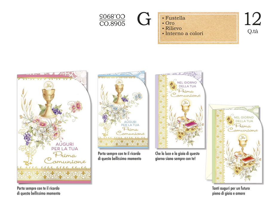 CROMO BIGLIETTI COMUNIONE CO.8905 - Conf da 12