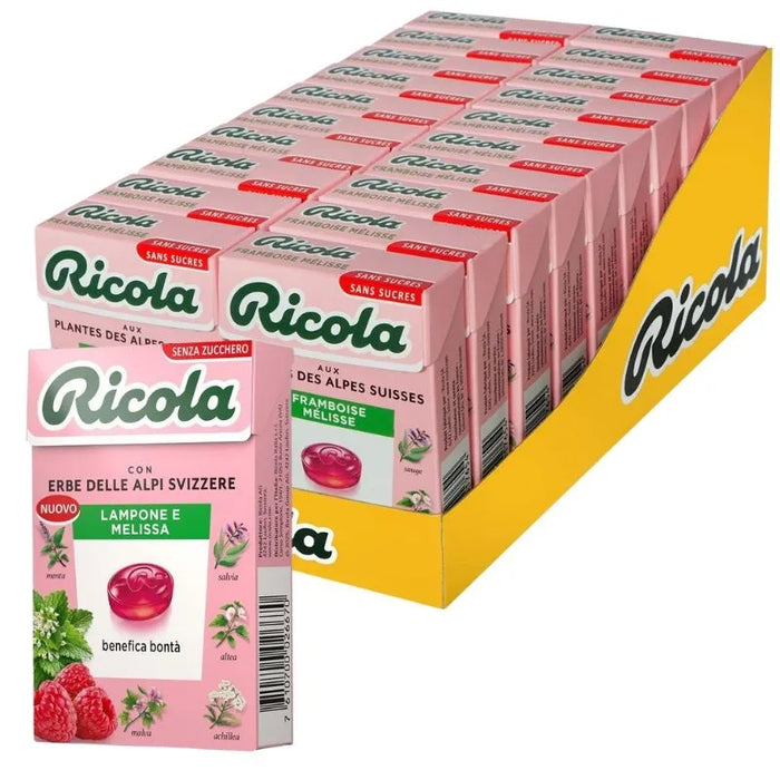RICOLA CARAMELLA ASTUCCIO 50 GR LAMPONE MELISSA S/Z - Conf. da 20