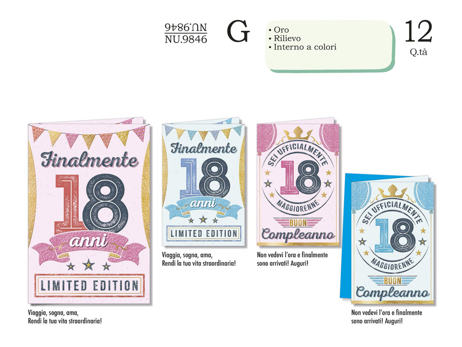 CROMO BIGLIETTI 18 ANNI NU.9846 - Conf da 12