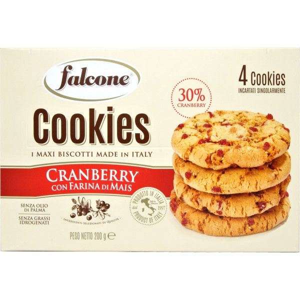 FALCONE COOKIES CRANBERRY 4 PEZZI X 50GR - Conf. da 1