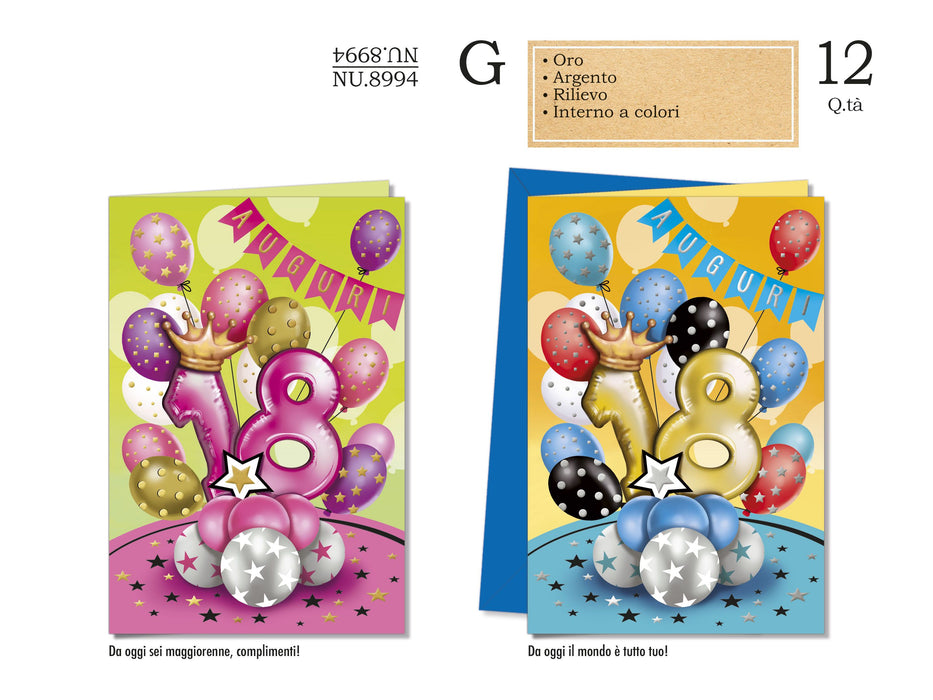 CROMO BIGLIETTI 18 ANNI NU.8994 - Conf da 12