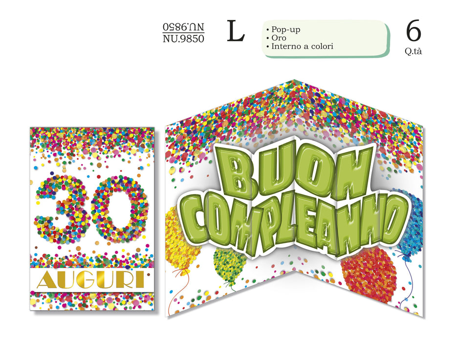 CROMO BIGLIETTI 30 ANNI POP UP NU.9850- Conf da 1