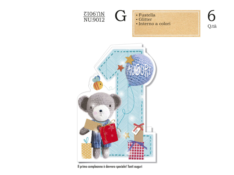 CROMO BIGLIETTI NUMERO 1 BAMBINO NU.9012 - Conf da 1