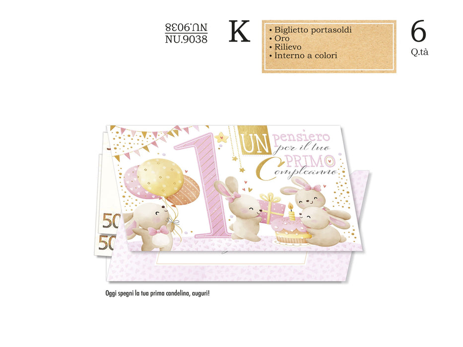 CROMO BIGLIETTI AUGURALI NUMERO 1 LEI PORTASOLDI NU.9038- Conf da 1