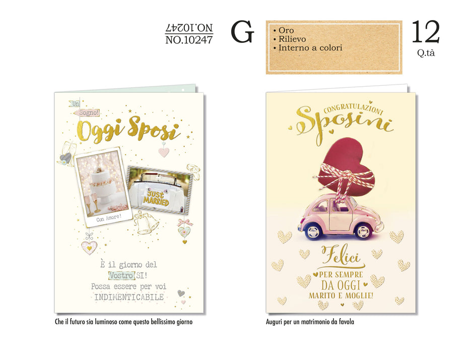 CROMO BIGLIETTI NOZZE NO.10247 - Conf da 12