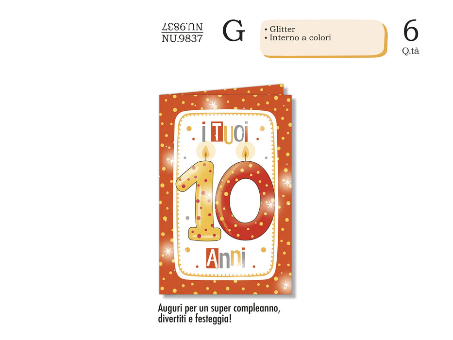 CROMO BIGLIETTI NUMERI BAMBINI POIS 10 NU.9837- Conf da 1