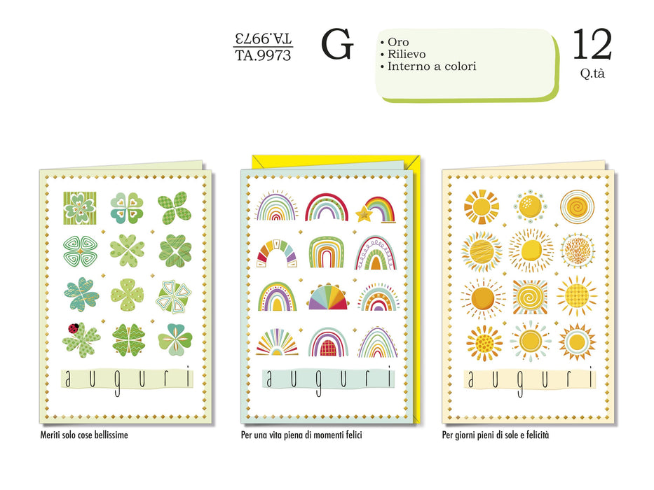 CROMO BIGLIETTI AUGURI GENERICO TA.9973- Conf da 12