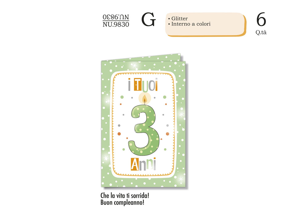 CROMO BIGLIETTI NUMERI BAMBINI POIS 3 NU.9830- Conf da 1