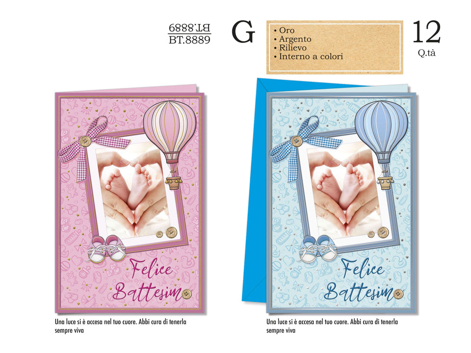 CROMO BIGLIETTI BATTESIMO BT.8889 - Conf da 12