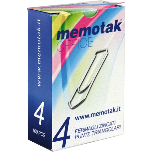 MEMOTAK FERMAGLI METALLO N°4 - Conf. da 10