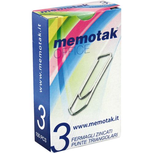MEMOTAK FERMAGLI METALLO N°3 - Conf. da 10