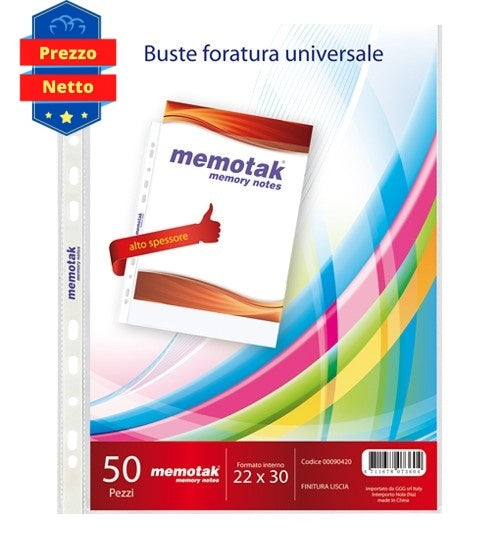 MEMOTAK BUSTA FORATE 22X30 50 PZ 150 MICRON - Conf. da 1