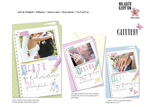 CROMO BIGLIETTI AUGURALI NOZZE NO.6070 - Conf. da 12
