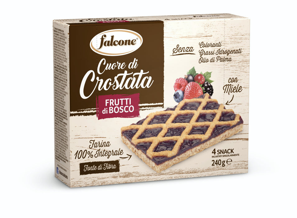 FALCONE MULTIPACK CROSTATA INTEGRALE FRUTTI DI BOSCO E MIELE 4 PEZZI X 60GR - Conf. da 1